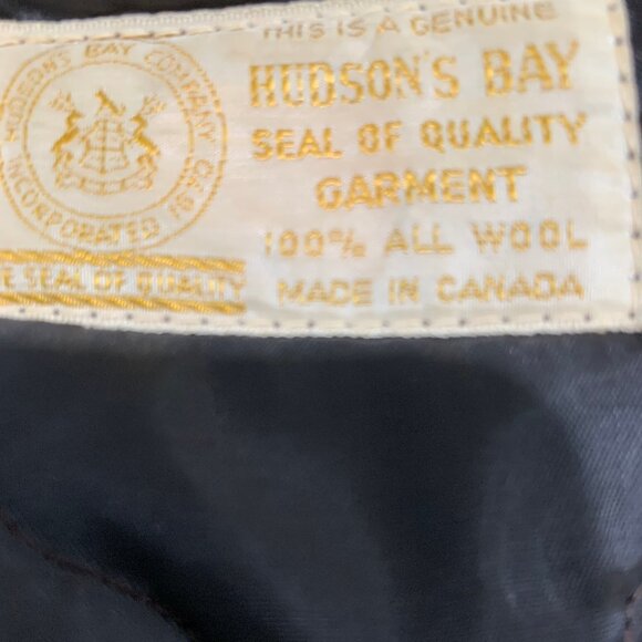 VINTAGE HUDSON'S BAY WOOL FAUX FUR TRIM HOODED JACKETS SIZE S - Picture 12 of 12